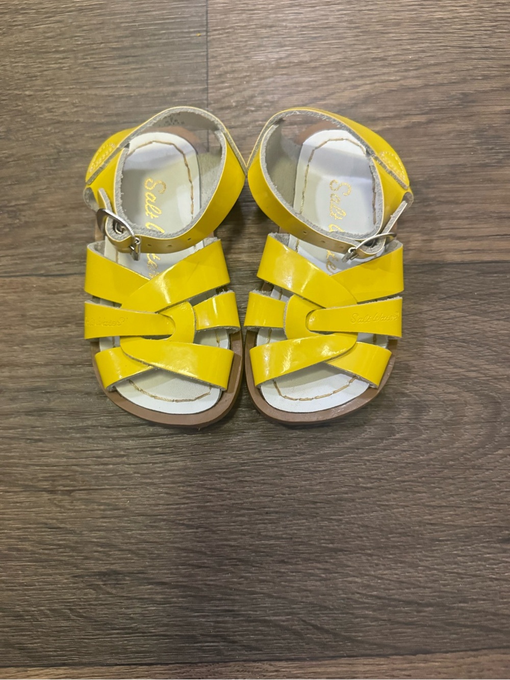 saltwater LUXE Toddlers' Patent Yellow Strappy Sandals